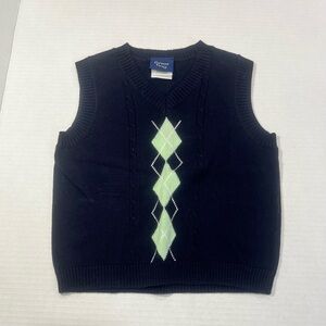 Kids Navy Blue Argyle Vest